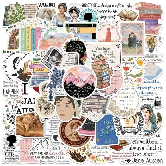 Jane Austen Themed Stickers - Picture 1 of 6